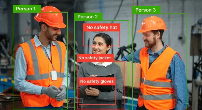 Visión por computadora en supervisión de seguridad industrial y PPE